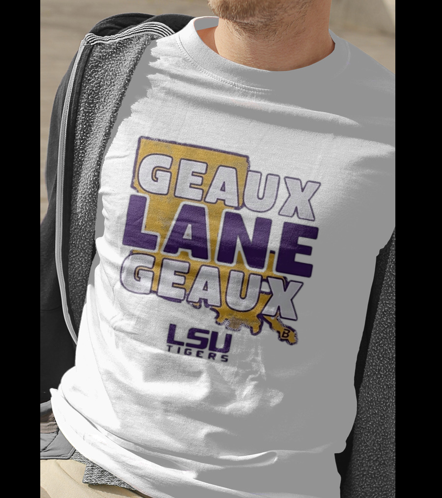 Geaux Lane Geaux LSU Tigers Louisiana State University Map T-Shirt