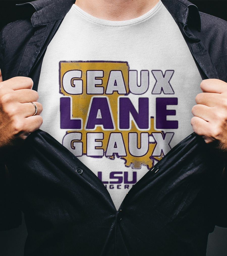 Geaux Lane Geaux LSU Tigers Louisiana State University Map T-Shirt