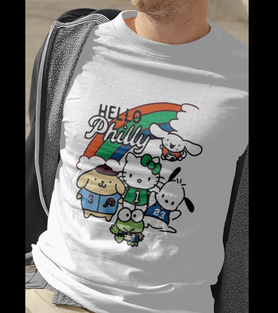Hello Philly Sanrio Characters Rainbow Sports Team T-Shirt
