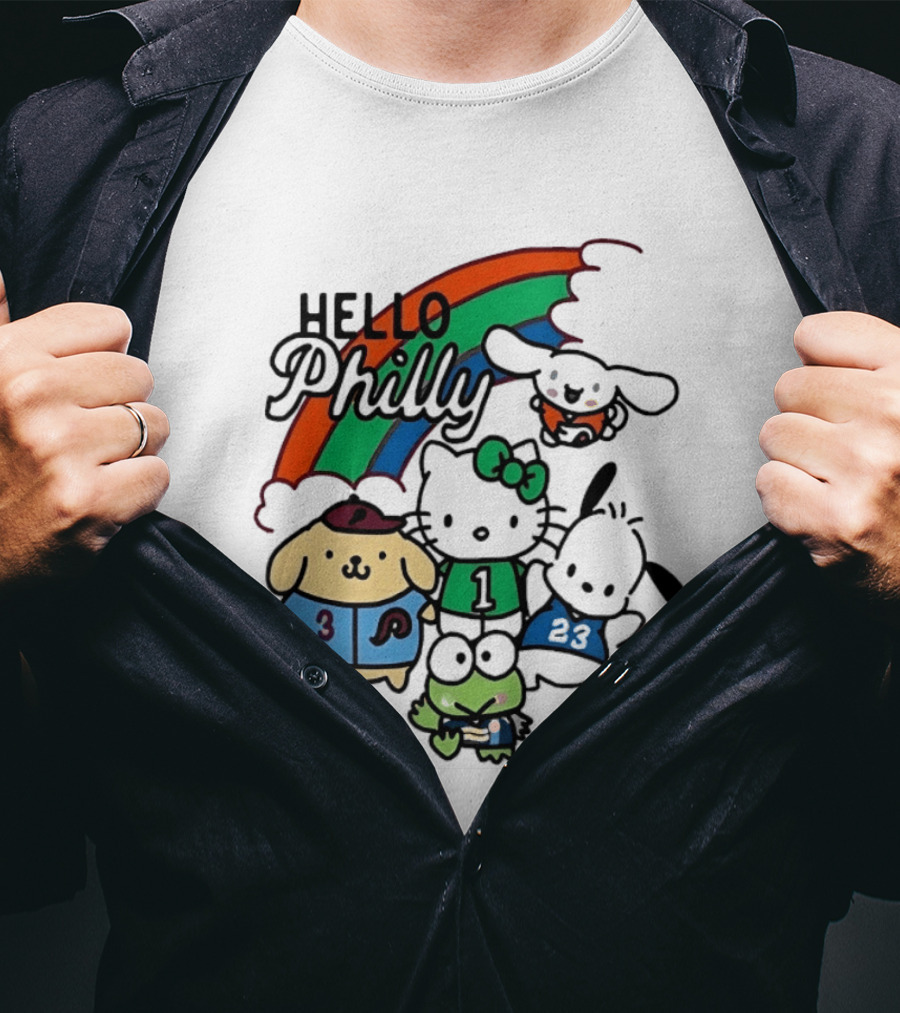 Hello Philly Sanrio Characters Rainbow Sports Team T-Shirt