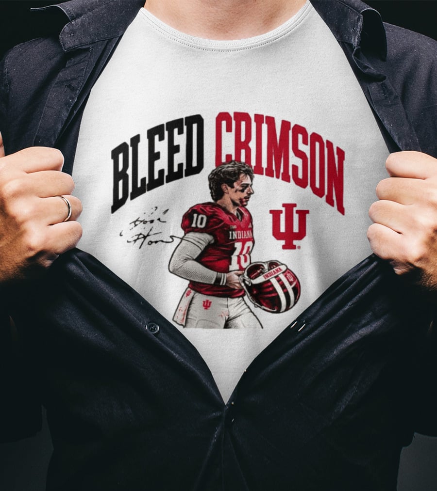 Bleed Crimson Indiana Josh Hoover IU Football T-Shirt