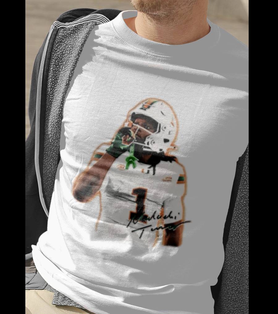 Miami Hurricanes Malachi Toney Player Photo Orange Glow NCAA Acc T-Shirt