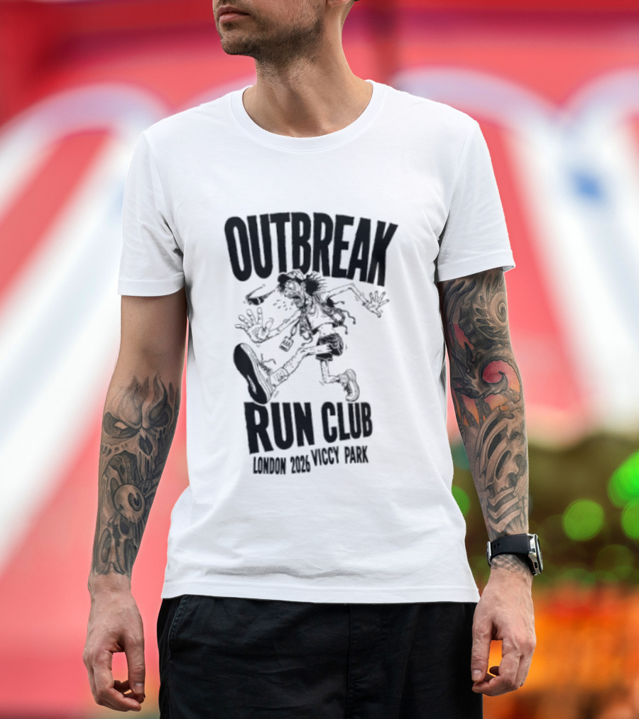 Outbreak Fest Run Club London 2026 Viccy Park Running Zombie T-Shirt