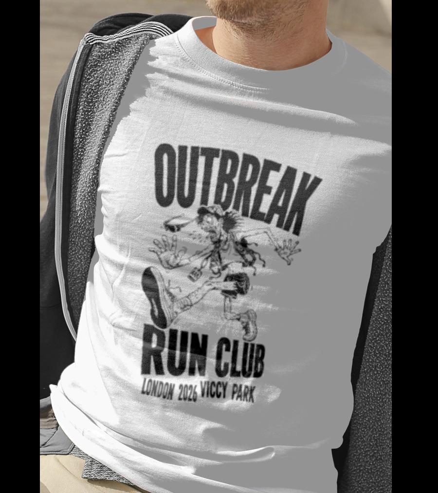 Outbreak Fest Run Club London 2026 Viccy Park Running Zombie T-Shirt