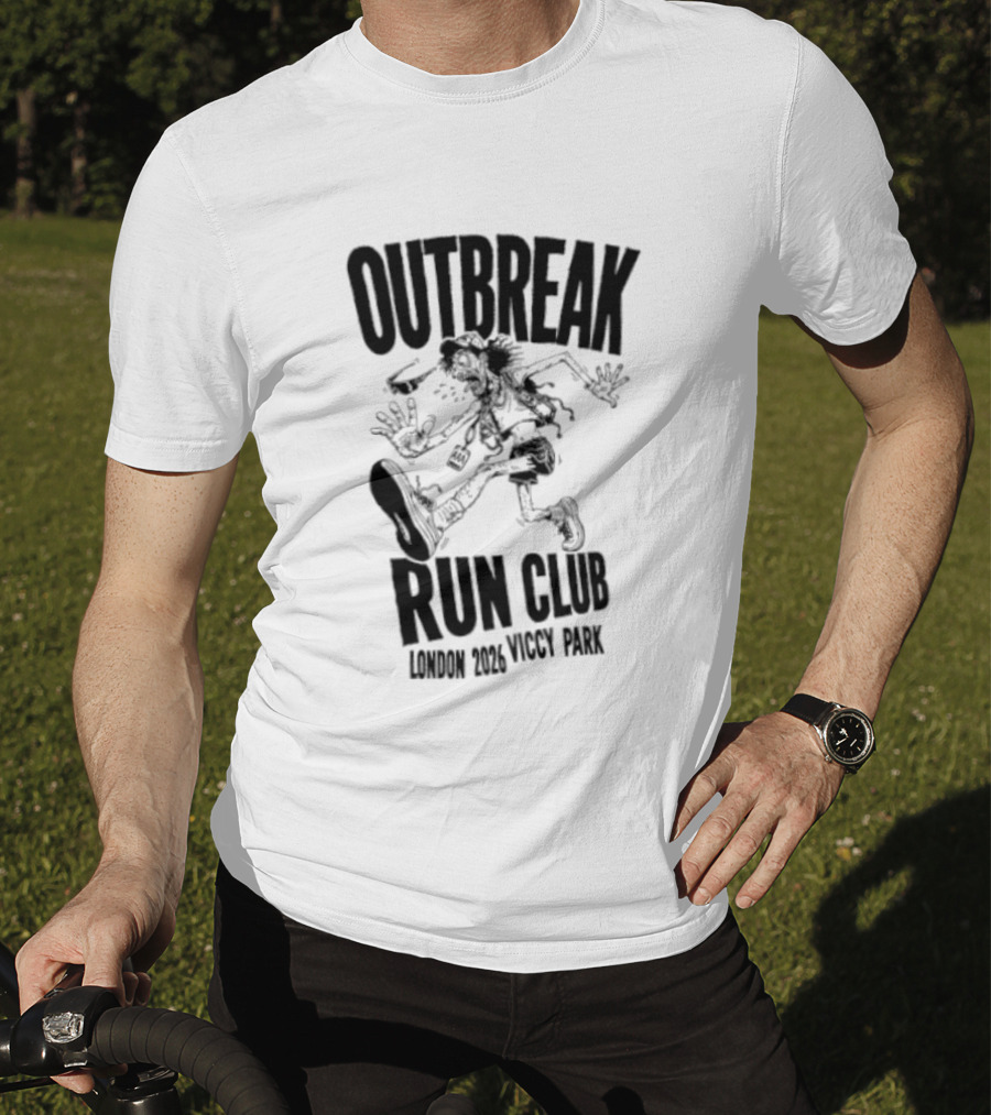 Outbreak Fest Run Club London 2026 Viccy Park Running Zombie T-Shirt