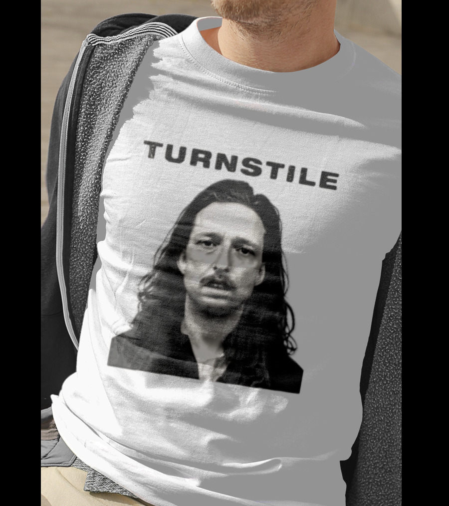 Turnstile Distressed Font Black And White T-Shirt