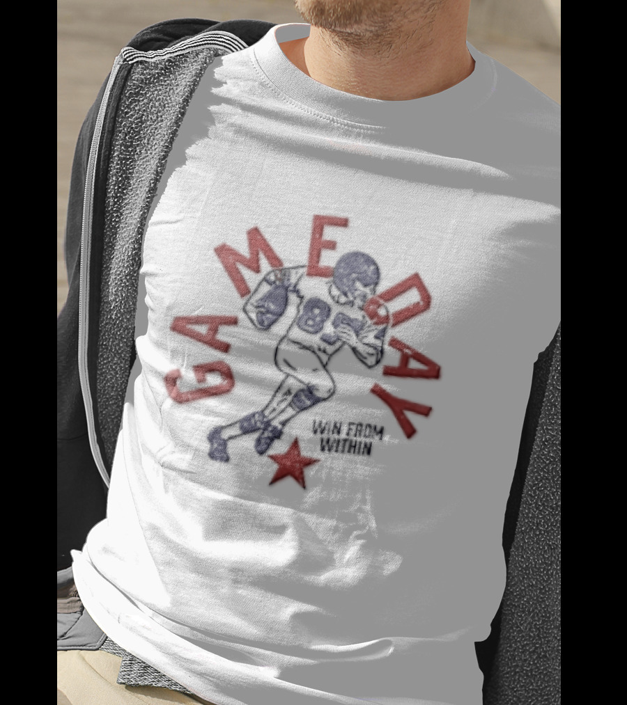 Win From Within Distressed Football Player Red Star T-Shirt