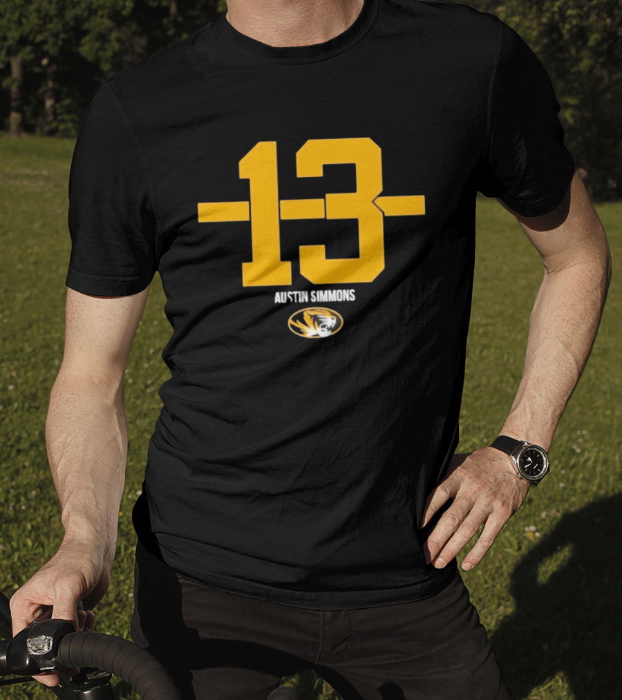 Austin Simmons 13 Missouri Tigers Number T-Shirt