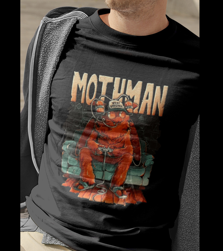 Mothman West Virginia Gaming Cryptid Legend On Couch T-Shirt