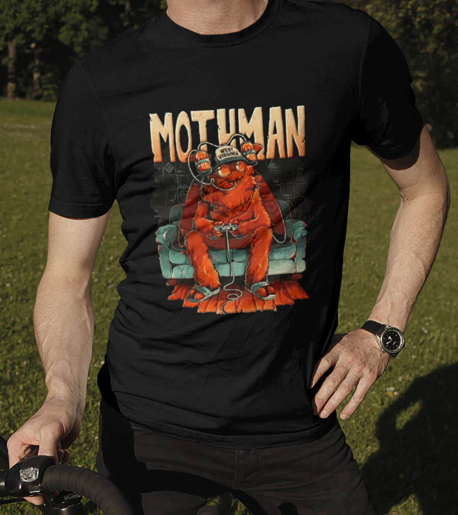 Mothman West Virginia Gaming Cryptid Legend On Couch T-Shirt