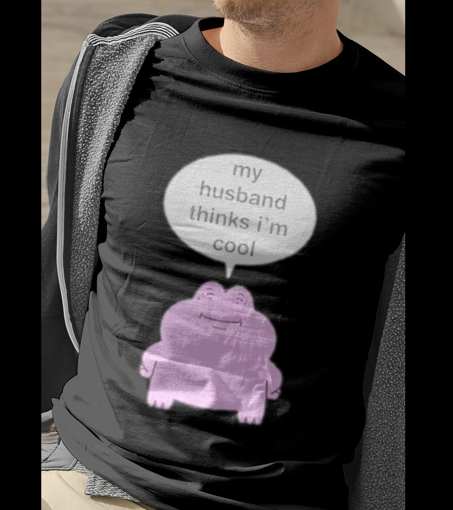 My Husband Thinks I'm Cool Pink Frog T-Shirt