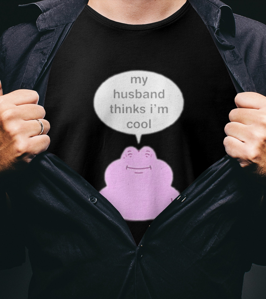My Husband Thinks I'm Cool Pink Frog T-Shirt