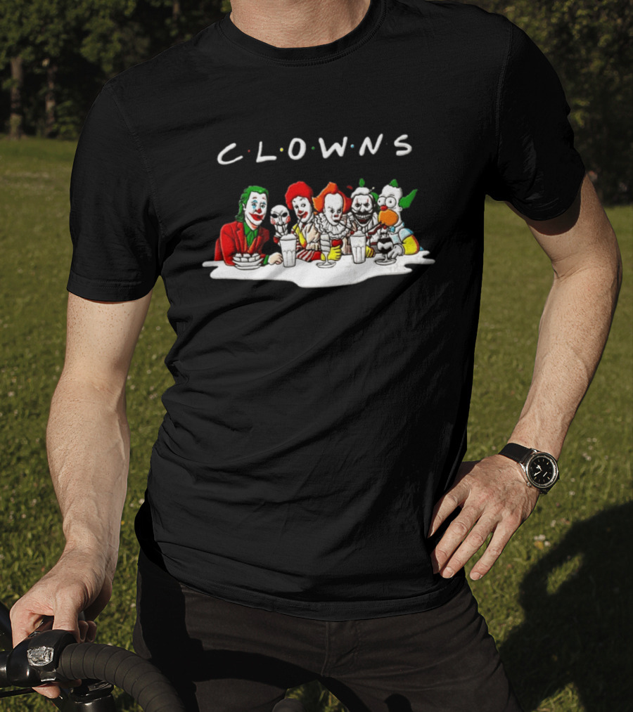 Clowns Joker Billy Ronald McDonald Pennywise Parody Milkshake Scene T-Shirt