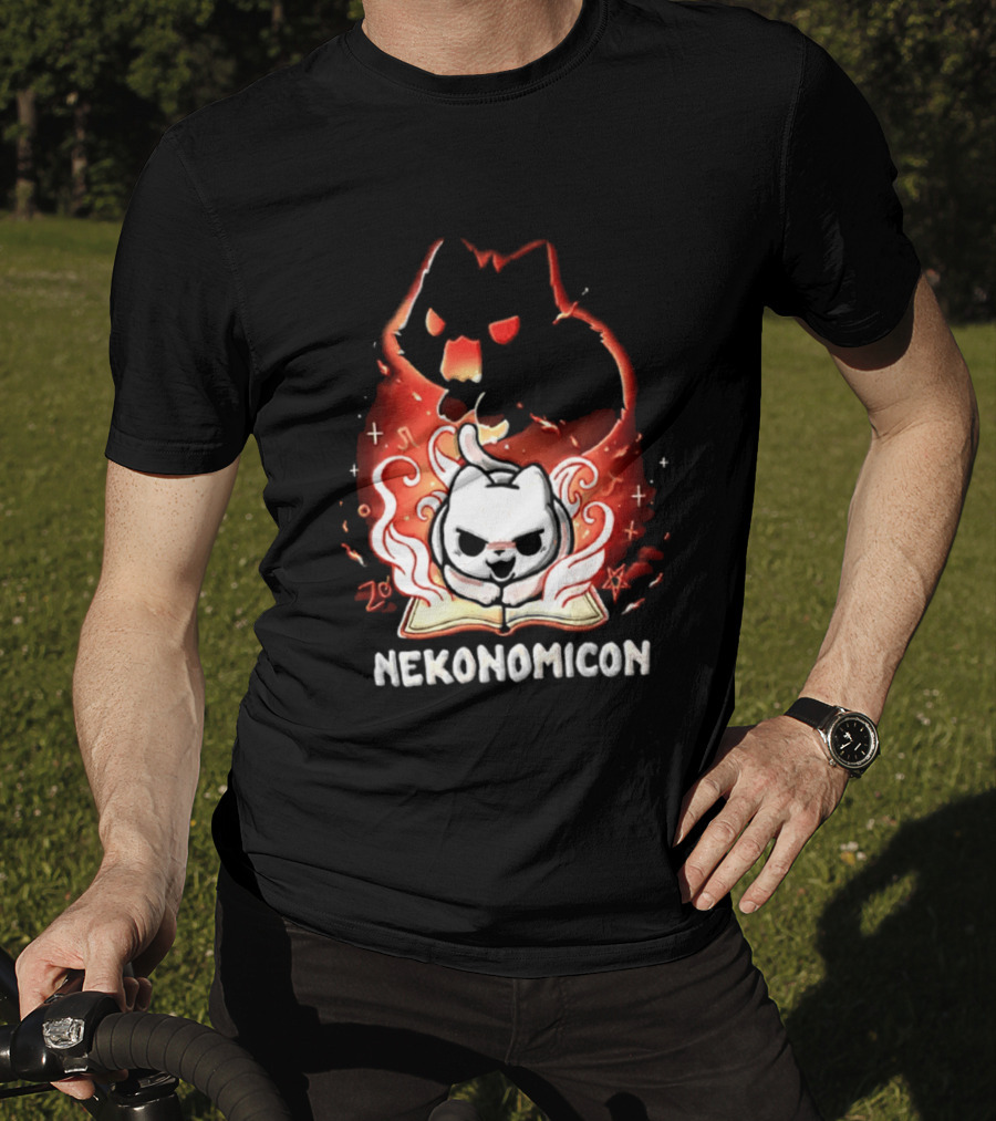 Nekonomicon Cat Summoning Dark Spirit Horror Occult Magic Spell Book T-Shirt