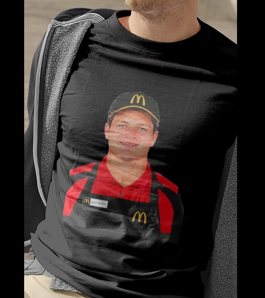 Drake Maye McDonald's Crew Member Uniform New England Patriots T-Shirt