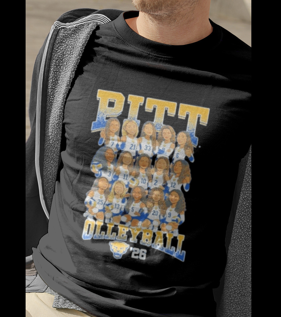 Pitt Volleyball 2026 Team Caricature Panthers T-Shirt