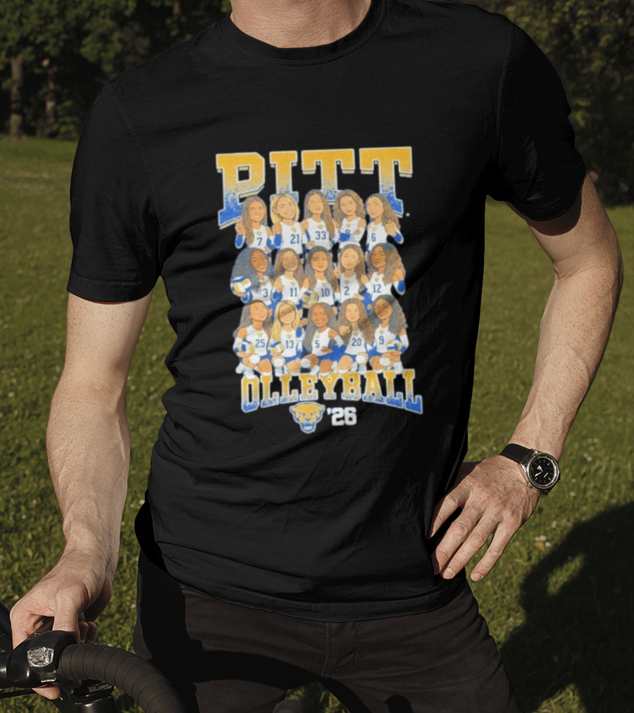 Pitt Volleyball 2026 Team Caricature Panthers T-Shirt
