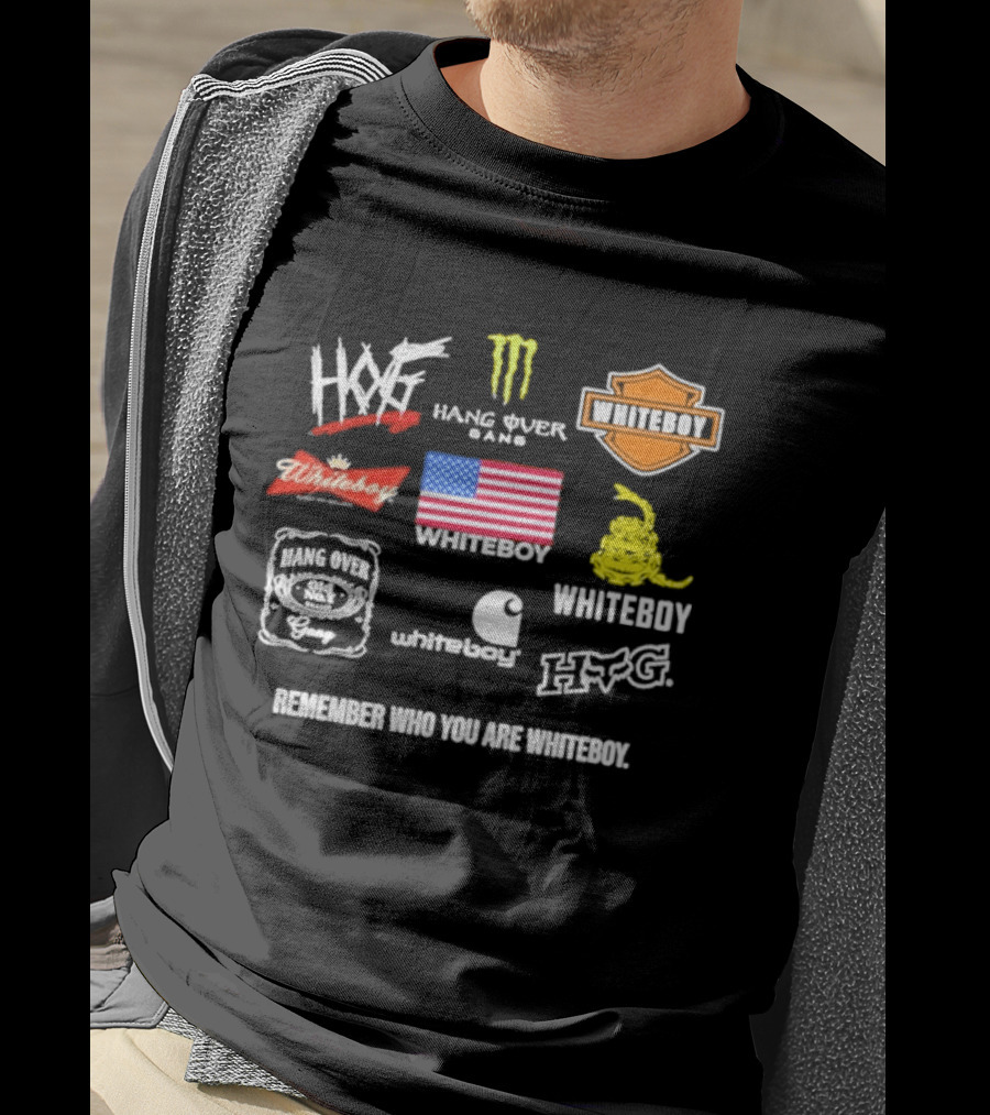 HXF Hangover Gang Whiteboy Remember Who You Are Whiteboy Whitesox USA Flag Gadsden T-Shirt