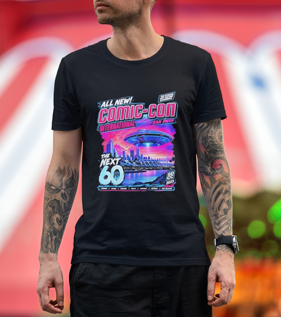 All New Comic Con International San Diego The Next 60 SDCC 2023 Pop Culture Experience Sci Fi Fantasy Comics Anime Gaming Horror T-Shirt