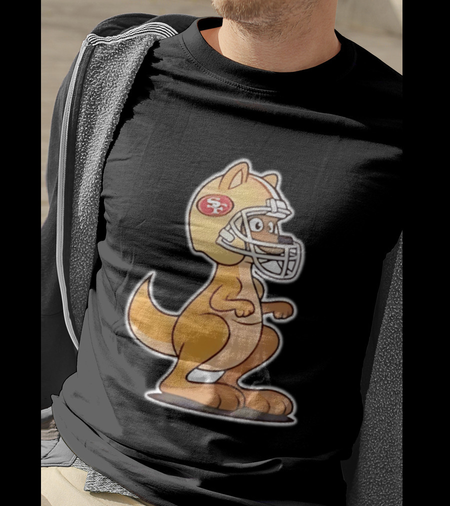 San Francisco 49ers Kangaroo Football Helmet Sports Team Fans T-Shirt