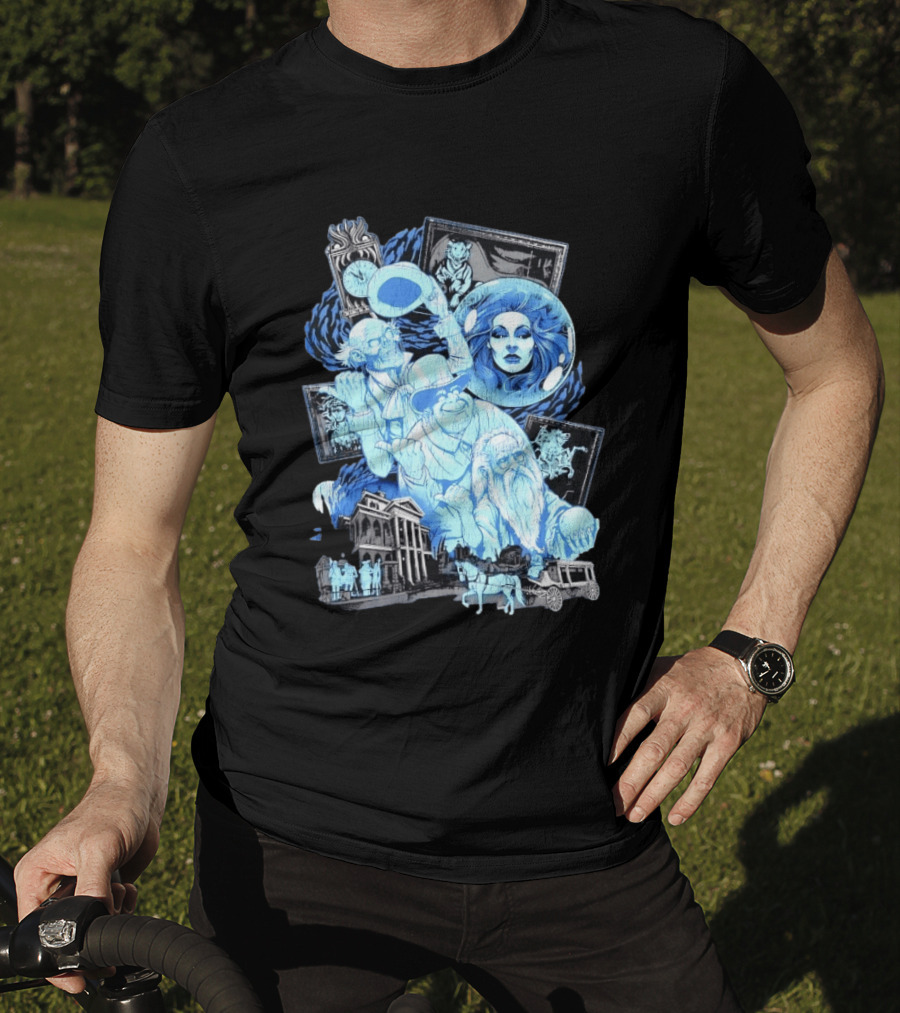 The Haunted Mansion Ghostly Spirits Madame Leota Hitchhiking Ghosts And Doom Buggy T-Shirt