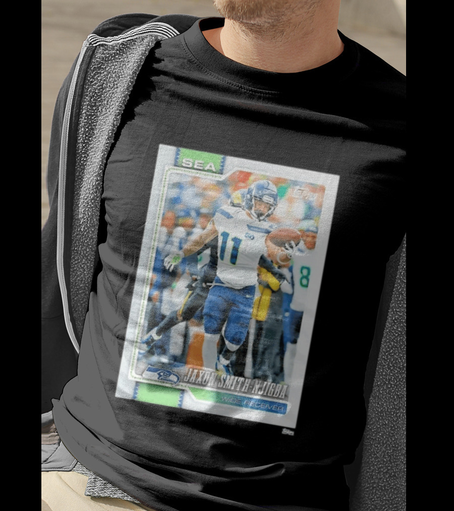 SEA Seahawks Jaxon Smith Njigba Topps Wide Receiver Trading Card T-Shirt