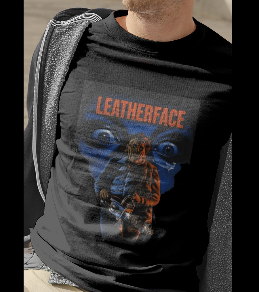 Vantetees Store Leatherface V2 Horror Icon Chainsaw T-Shirt