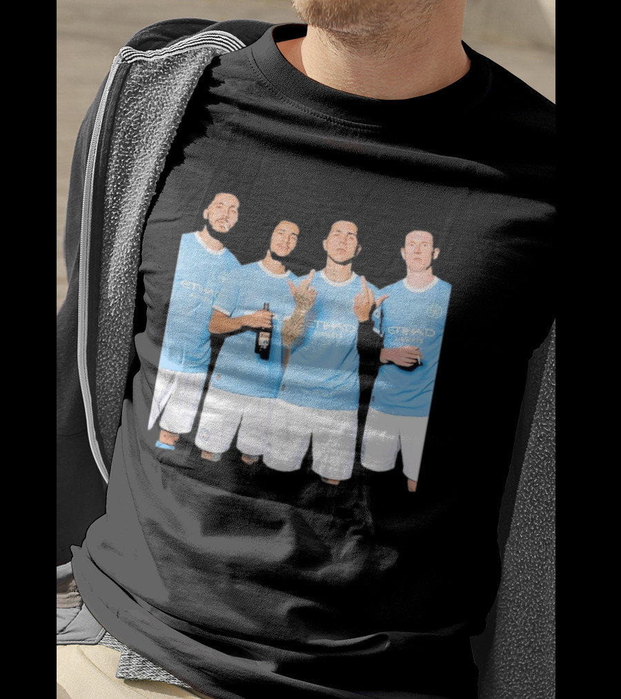 Manchester City Etihad Airways Kit Players Bottle Pose T-Shirt