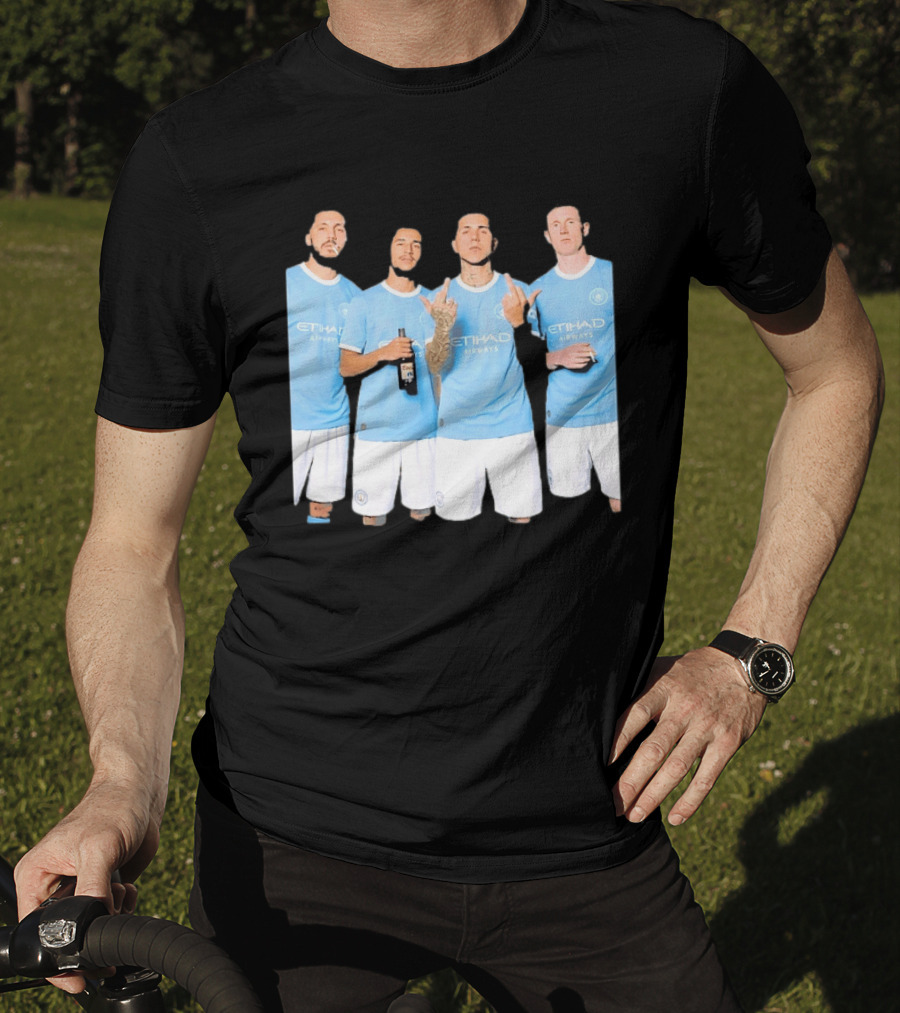 Manchester City Etihad Airways Kit Players Bottle Pose T-Shirt