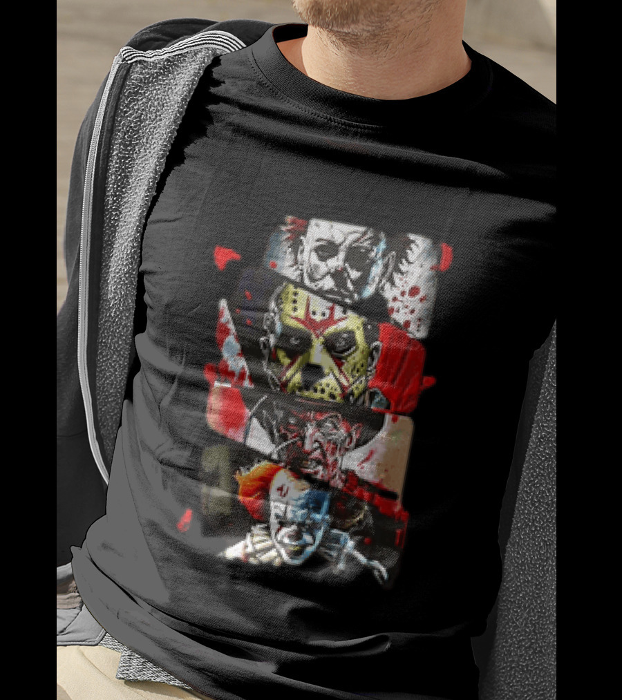 Michael Myers Jason Voorhees Freddy Krueger Pennywise Horror Movie Characters T-Shirt