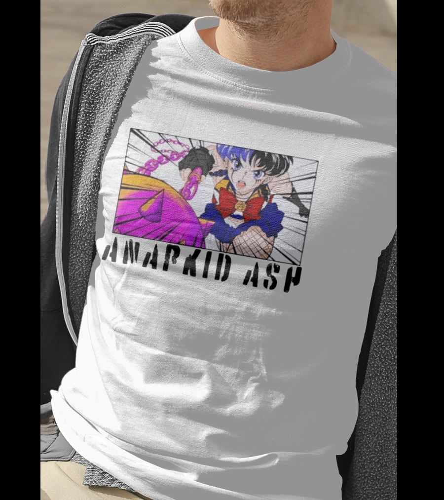 Anarkid Ash Sailor Moon Anime Punk Fighter In Action T-Shirt