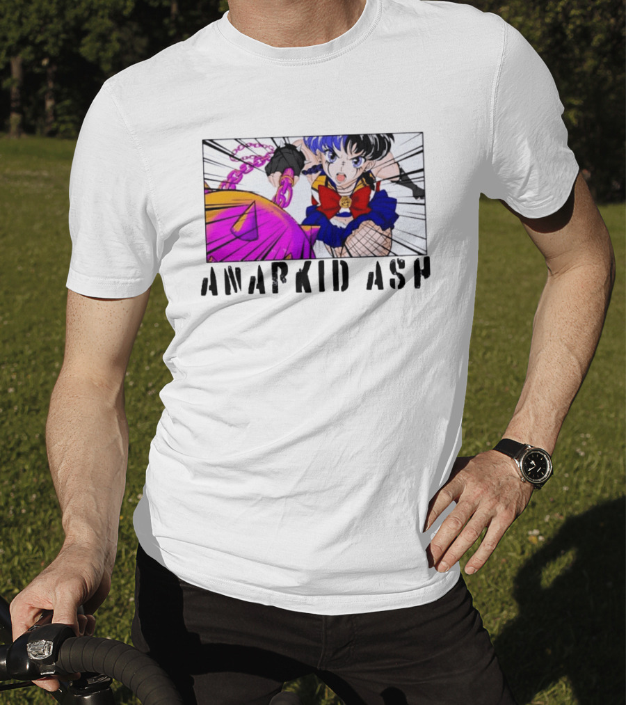 Anarkid Ash Sailor Moon Anime Punk Fighter In Action T-Shirt