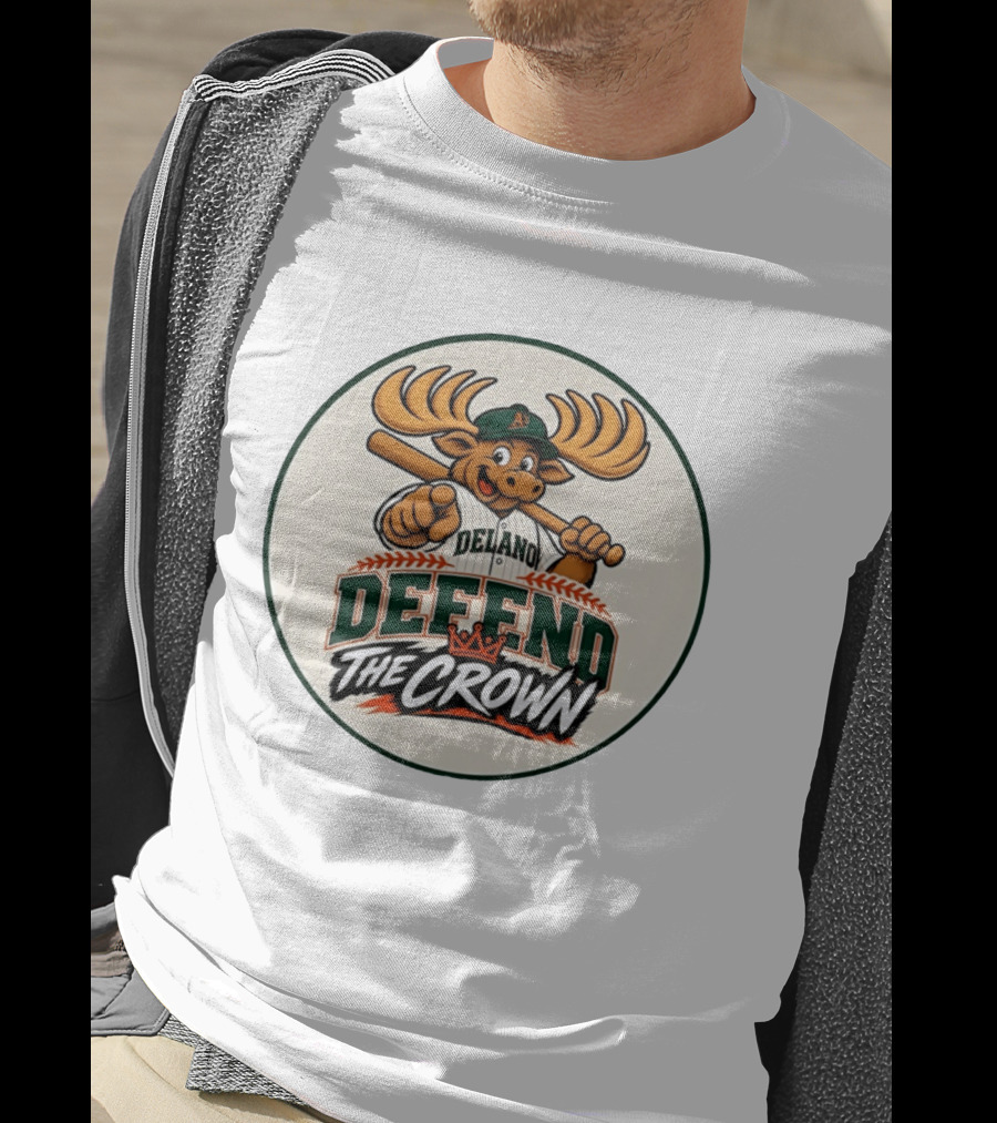 Delano A's Moose Character Baseball Defend The Crown T-Shirt