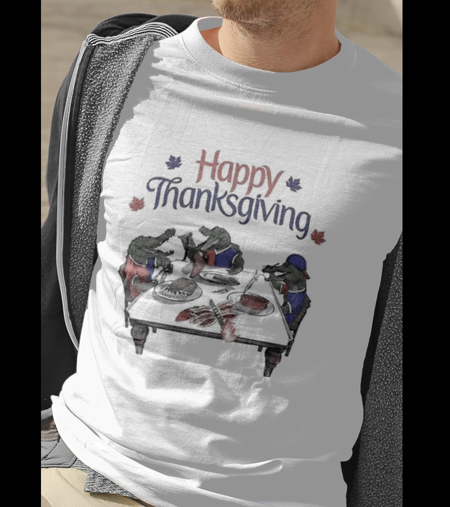 Happy Thanksgiving Gator Family Dinner Football Fans T-Shirt
