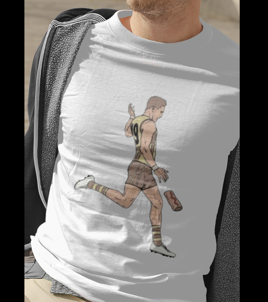 Jack Gunston Number 19 Kicking Hawthorn Hot Dog T-Shirt