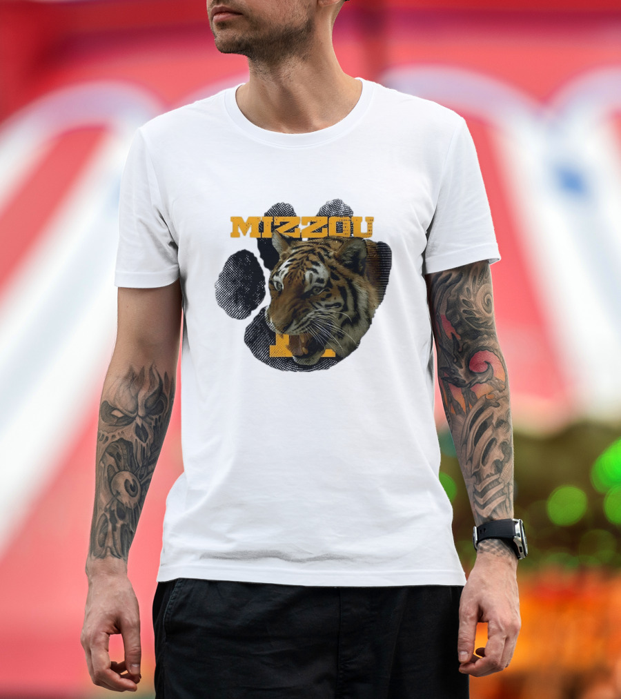 Mizzou Tigers Paw NCAA College Sports Tiger Head T-Shirt