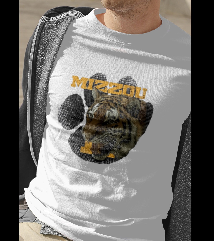 Mizzou Tigers Paw NCAA College Sports Tiger Head T-Shirt
