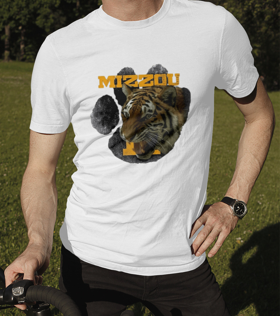 Mizzou Tigers Paw NCAA College Sports Tiger Head T-Shirt