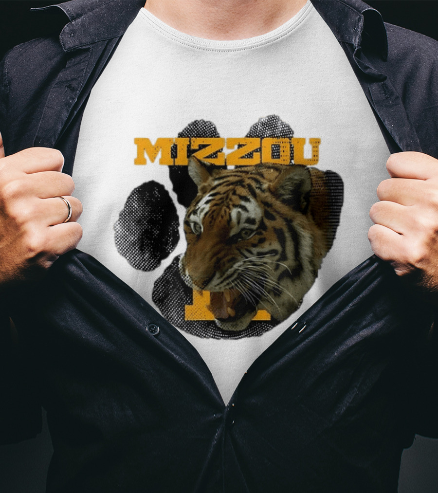 Mizzou Tigers Paw NCAA College Sports Tiger Head T-Shirt