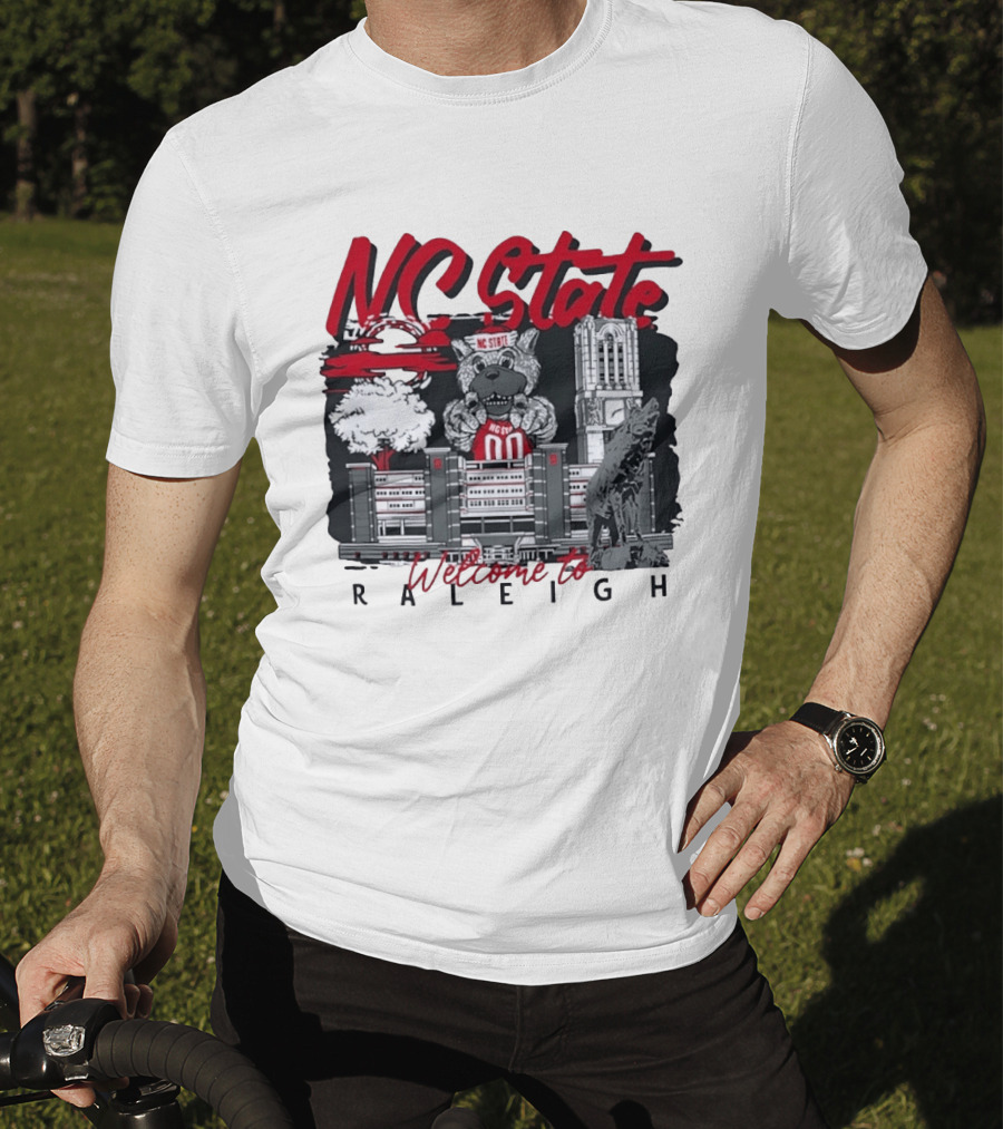 NC State Wolfpack Welcome To Raleigh Rooftop Skyline Sports Fan Gear T-Shirt