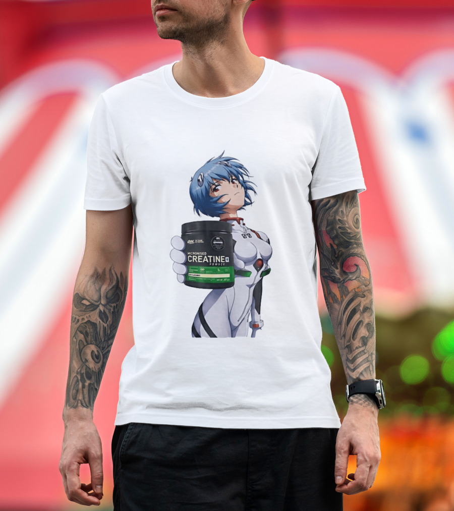 Rei Ayanami With Optimum Nutrition Creatine Supplement T-Shirt