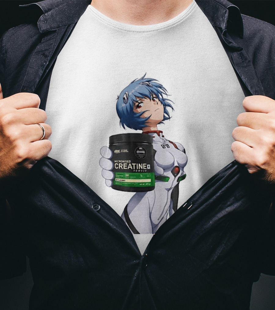 Rei Ayanami With Optimum Nutrition Creatine Supplement T-Shirt