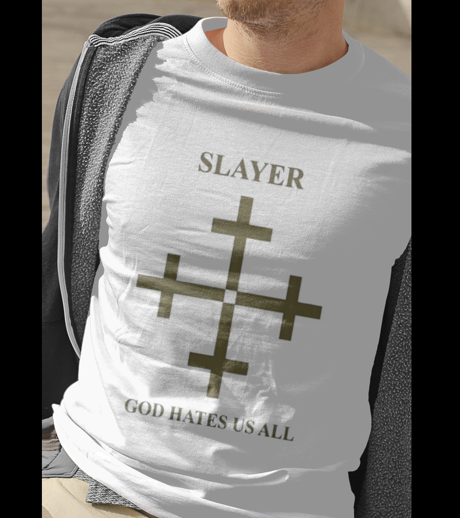 Slayer God Hates Us All Cross Symbol Thrash Metal T-Shirt