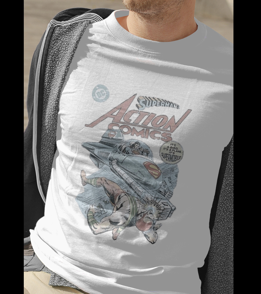 Superman's Action Comics No 461 It's A Bird It's A Plane It's The Supermobile DC T-Shirt