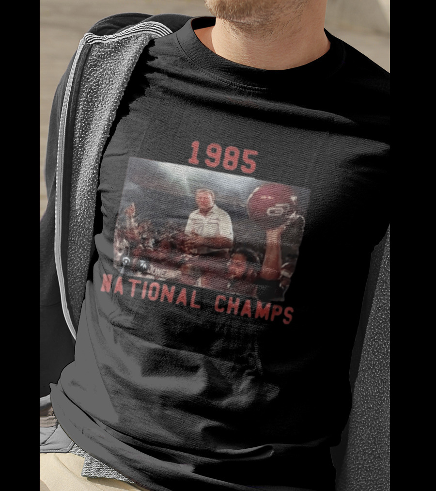 1985 National Champs Barry Switzer Tony Casillas Celebration T-Shirt