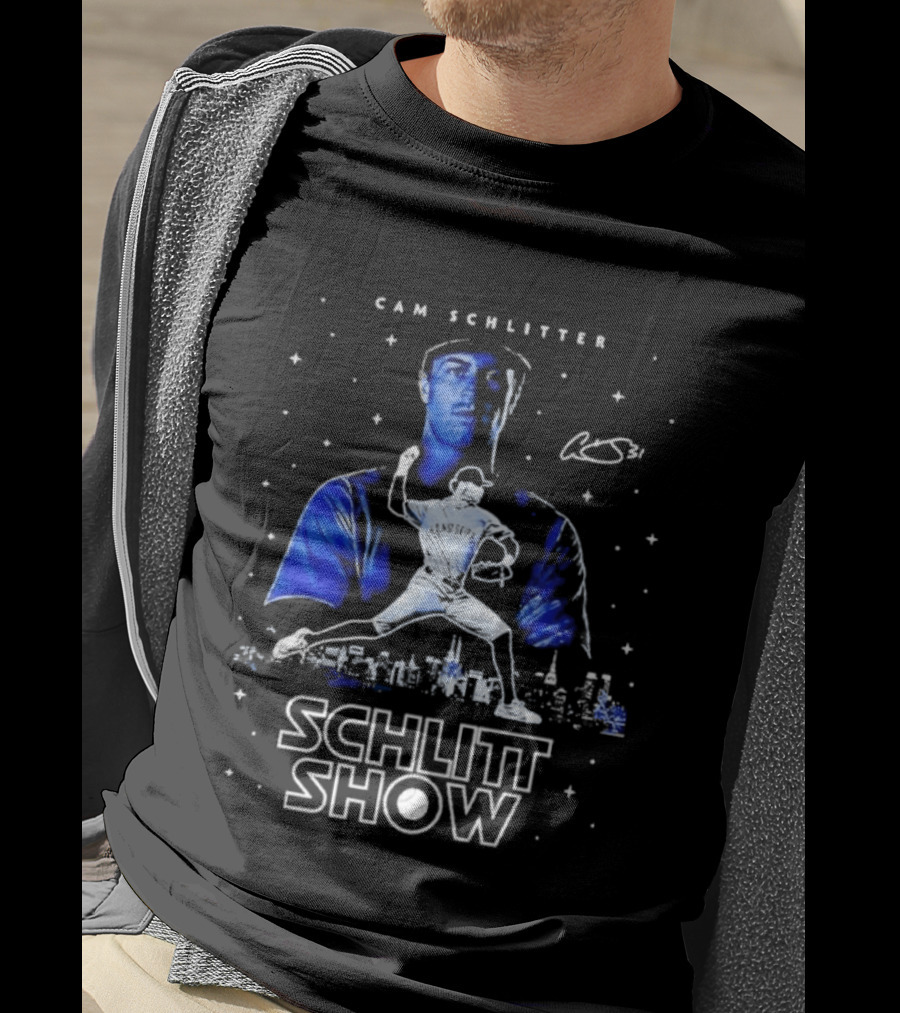 Cam Schlittler Schlitt Show Baseball Pitcher Starry Blue T-Shirt