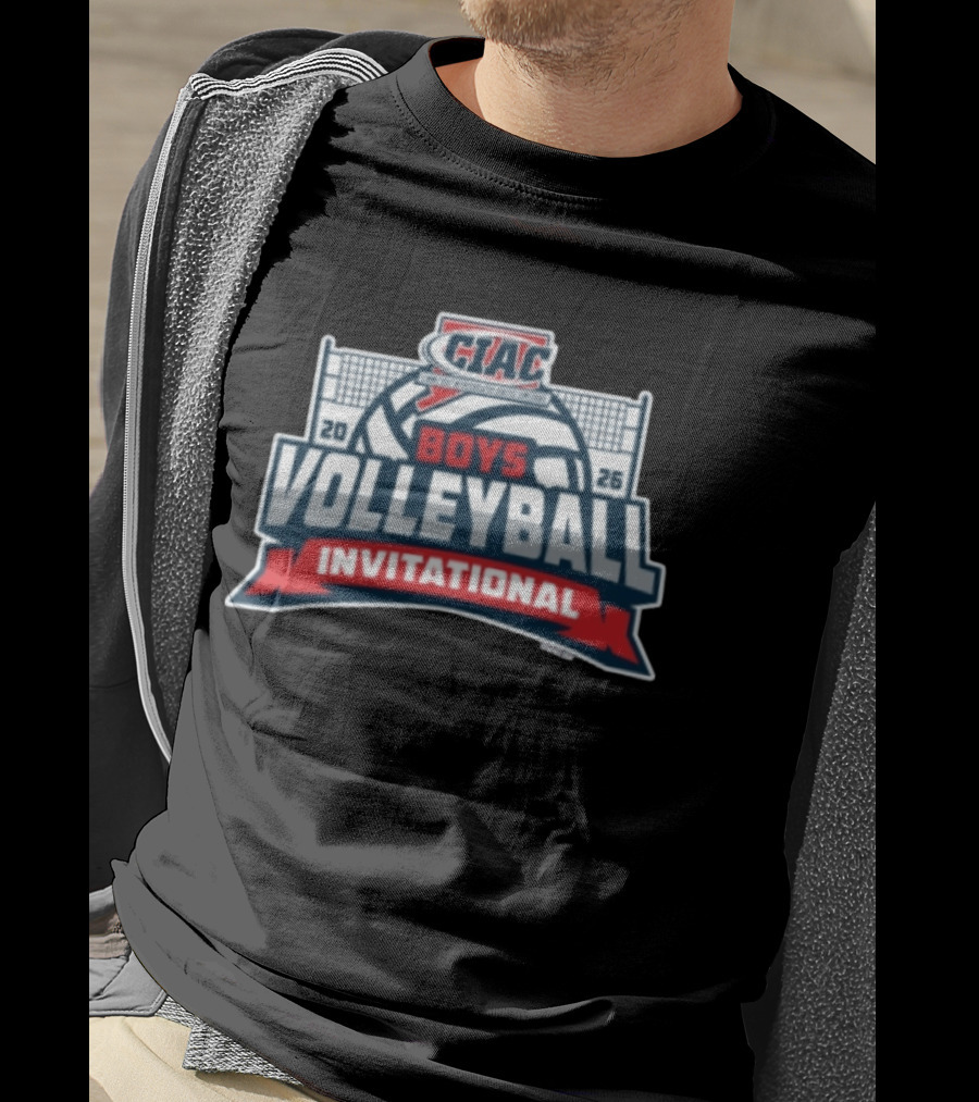 CIAC Boys Volleyball Invitational 2026 Event Logo With Net And Ball T-Shirt