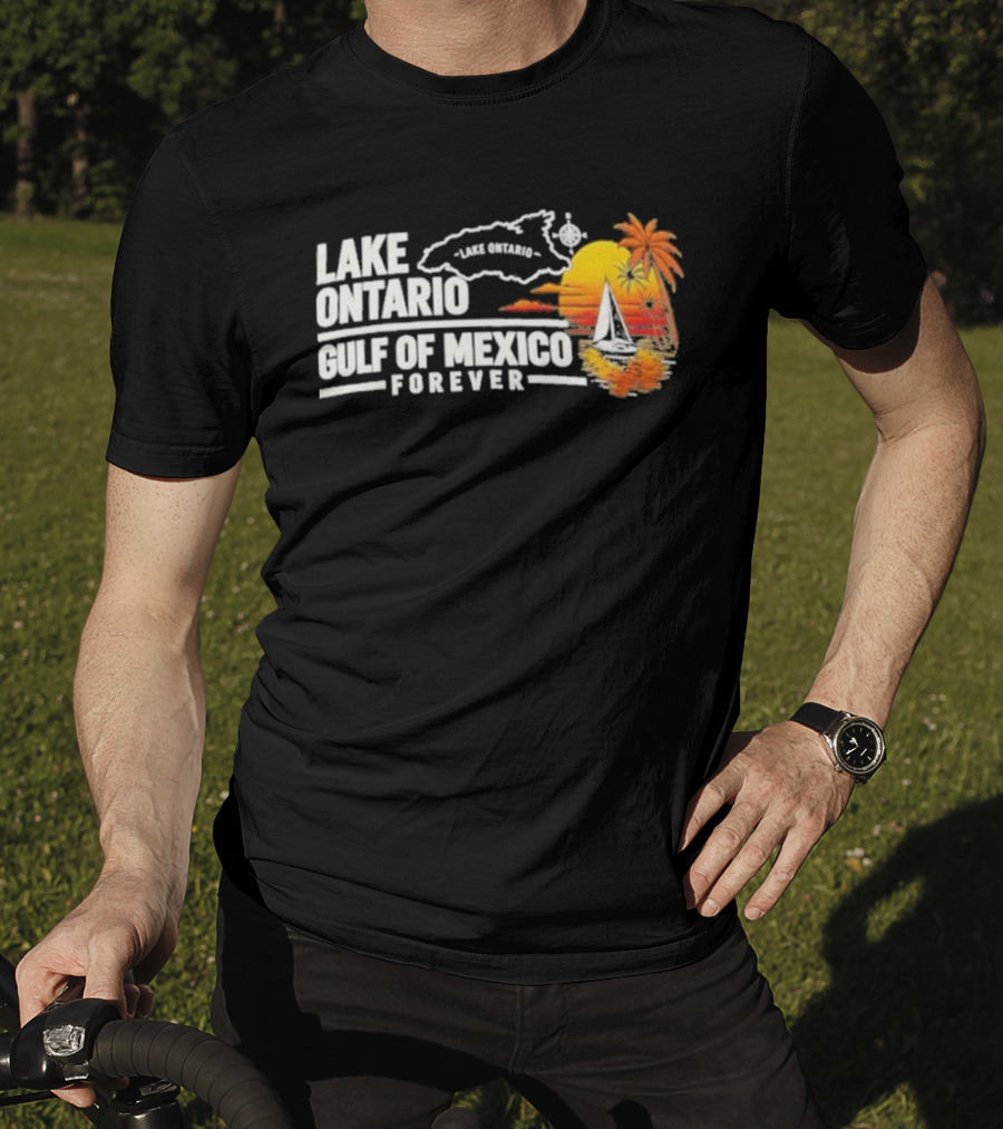 Lake Ontario Gulf Of Mexico Map Sunset Palm 2026 T-Shirt