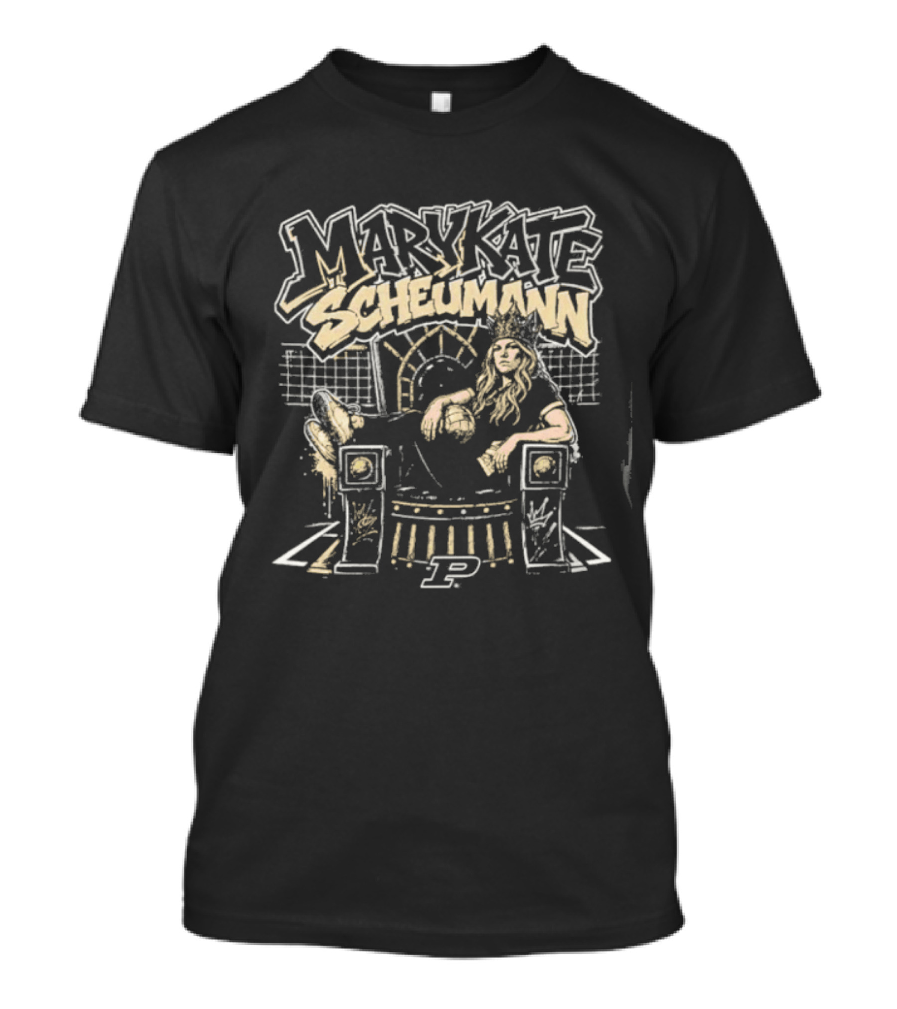 Marykate Scheumann Thrones Purdue Boilermakers P Thrones Chair T-Shirt