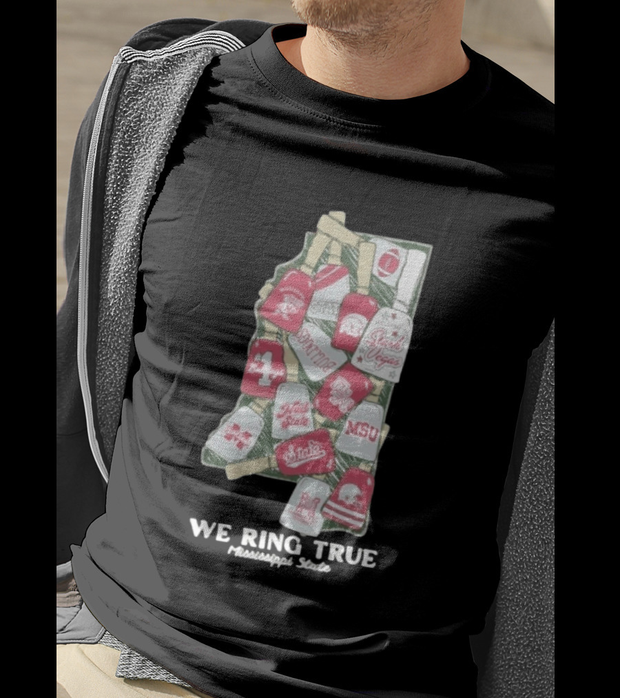 Mississippi State We Ring True Stark Vegas Bulldogs Collage State MSU Football T-Shirt